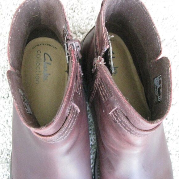 Clarks red ankle boots 8.5 - Picture 3 of 7